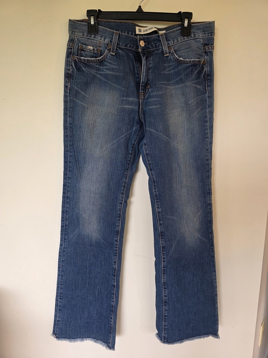 Gap 1969 Denim - GAP 1969 Frayed Dark Blue Denim Jeans with Contrast Stitching Women 10